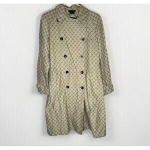 ZARA Chic Patterned Trench Coat Minimal Luxury Look Women’s  Sz Medium Y2K 40” L